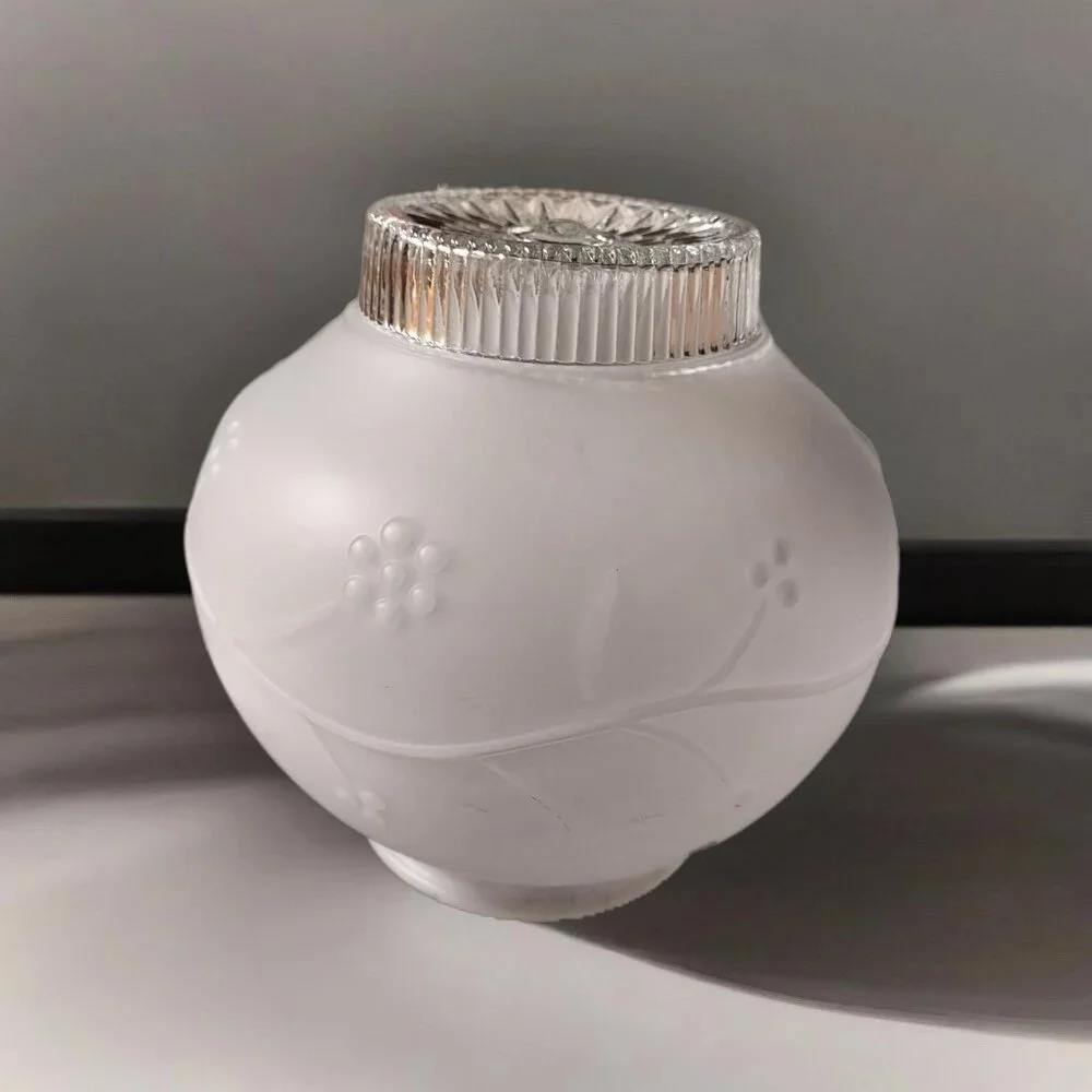 Lamp Shade Frosted Glass Ceiling Light Fixture Globe Stem Berries 3.25" Fit. - Picture 1 of 11